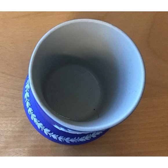 Wedgwood Antique Small Dark Blue Jasperware Toothpick Match Holder 2.5” - Picture 5 of 7